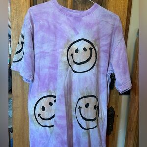 Smiley tie dye tee shirt